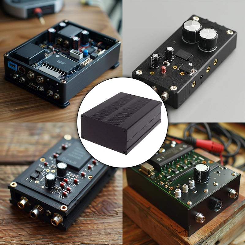 JIUWU Aluminum Project Box PCB Enclosure Case Sand Blast Reinforced Split for Audio Amplifier DIY Power Supply Signal Amplifier, 4.17x2.16x5.90 inch (LWH) - Image 4